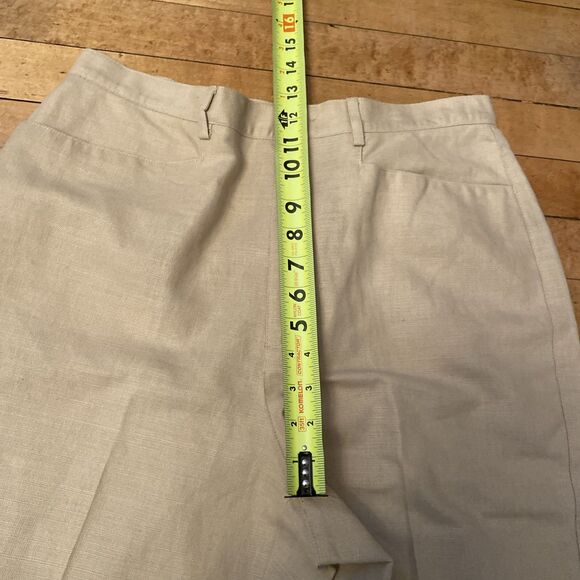 Liz Claiborne Lizsport Linen Blend Pants Women’s Size 14 Petite Beige Pleated - Picture 3 of 12